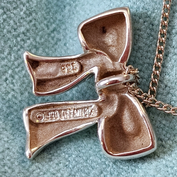 🎀Tiffany & Co. Ribbon Bow Sterling Silver 925 Vintage Pendant Necklace💝 - Picture 3 of 16
